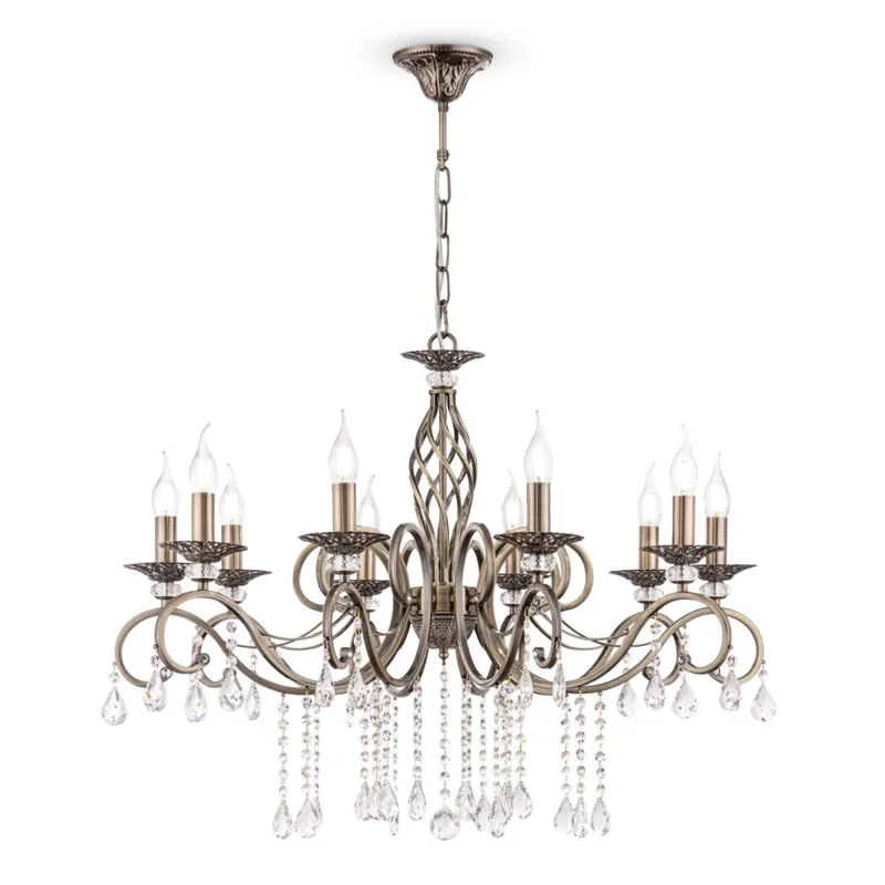 Kronleuchter Klassisch in Bronze L:85 cm E14 10-flmg Preis Gesenkt