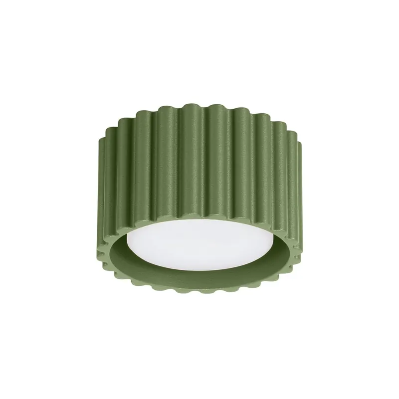 Highlight Flache Deckenleuchte GX53 Olivgrün Ø10 cm Aluminium