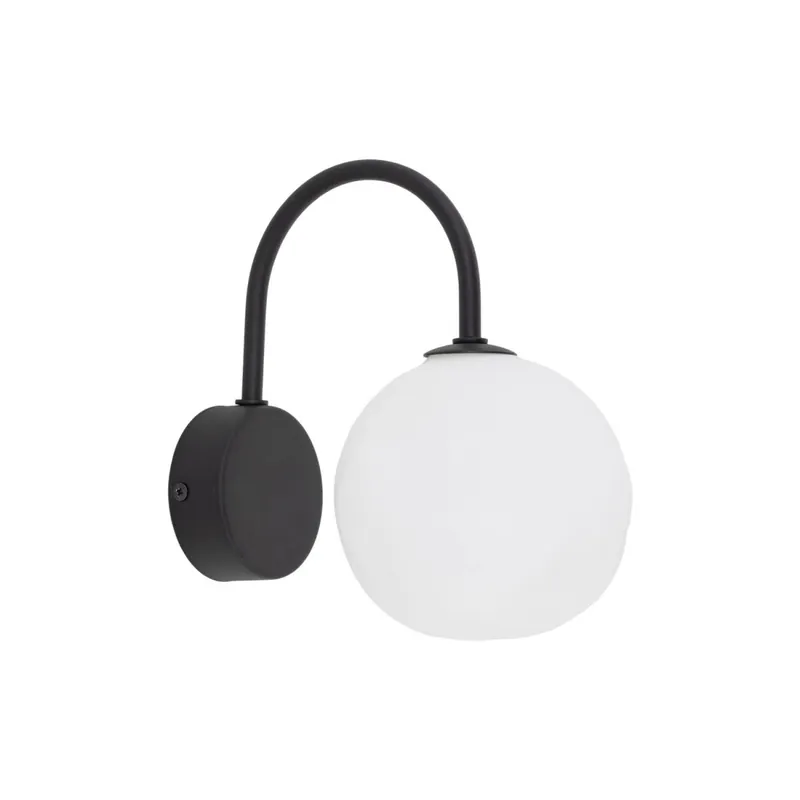 Ausverkauf Wandleuchte Schwarz Metall B:15 cm G9 Modern Weiß Glas