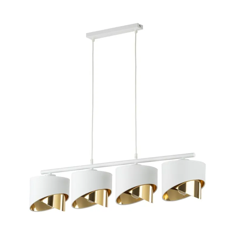 Pendelleuchte elegant Weiß Gold 94 cm E27 4-flammig Saisonangebot