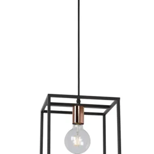 Abverkauf Hängelampe Metall Schwarz Kupfer E27 B:25 cm rund