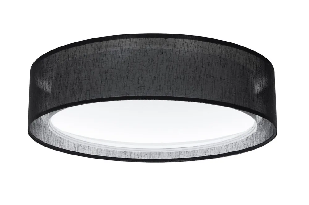 Zertifiziert Runde Deckenlampe Stoff Schwarz E27 Ø60 cm blendarm