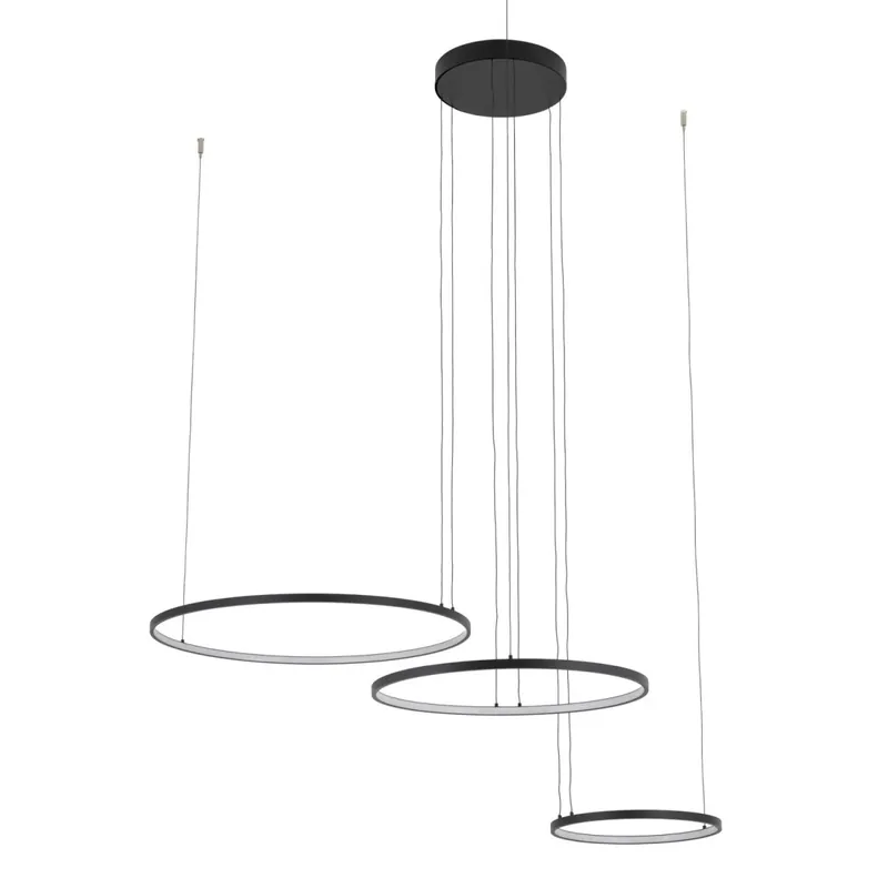 LED Pendelleuchte Schwarz Stahl 3000 K L:125 cm Markenprodukt