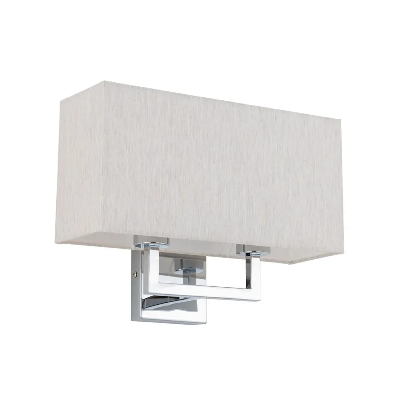 Nur Für Kurze Zeit Wandleuchte Stahl Stoff Creme E27 B:35 cm blendarm