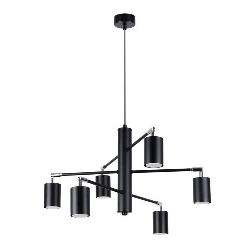 Hängelampe Stahl Schwarz flexibel GU10 L:77 cm 6-flmg Nur Für Kurze Zeit
