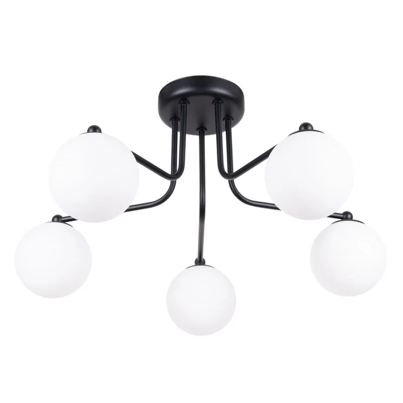 Beliebt Deckenleuchte Glas Stahl Schwarz G9 B:64 cm 5-flammig