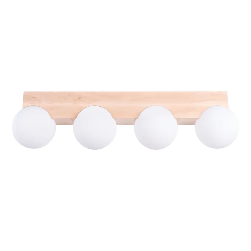 Kracherpreis Deckenleuchte Holz Glas G9 4-flammig 63 cm blendarm
