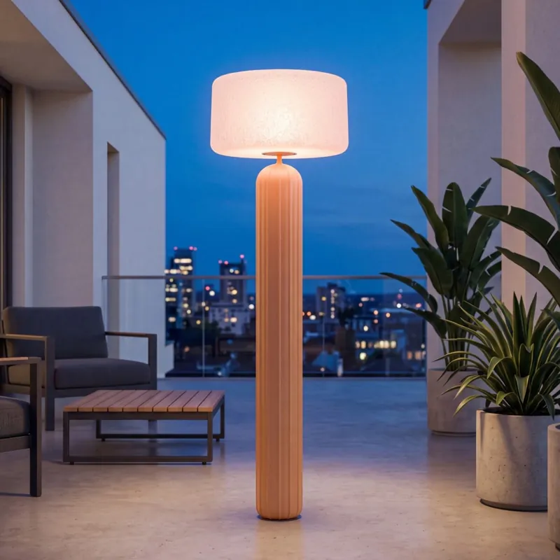 Abverkauf LED Solar Stehleuchte Akku Senfgelb dimmbar IP65 3000 K