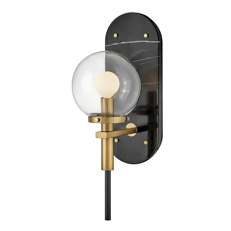 Billig Wandleuchte Badezimmer Marmor Stahl Glas IP44 Kugelschirm