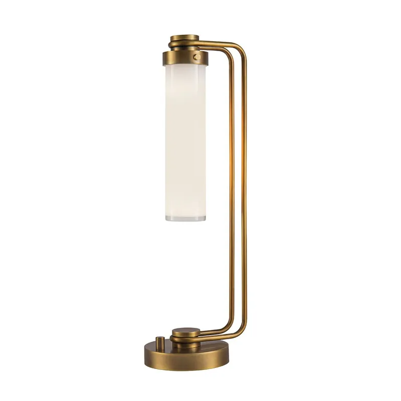 Tischlampe Metall Glas 56,5 cm E27 Messing Antik Weiß Neue Ware