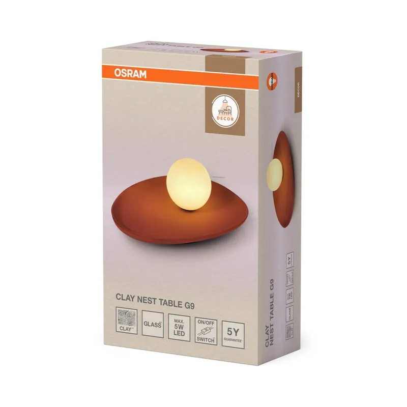 Tischleuchte Ton Glaskugel G9 Weiß H:13,5 cm OSRAM Neuheit