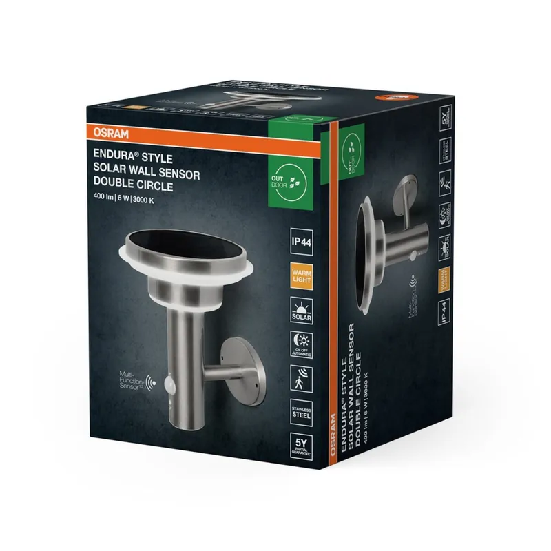 LED Solar Wandleuchte Edelstahl Sensor 3000K IP44 OSRAM Jetzt Bestellen