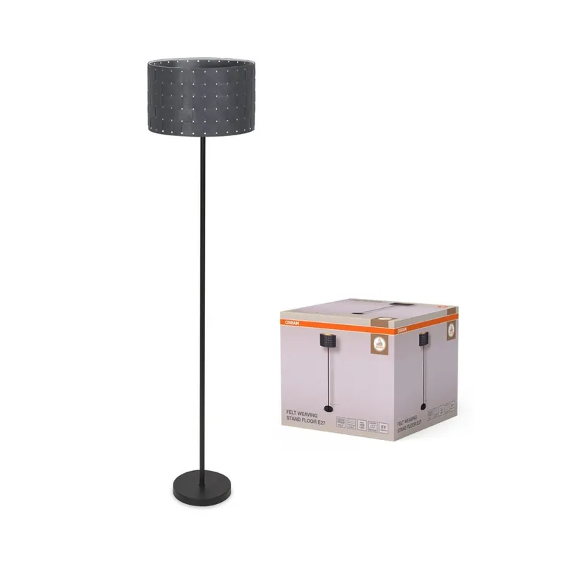 Sonderaktion Stehleuchte Filz E27 Dunkelgrau Metall H:156 cm OSRAM
