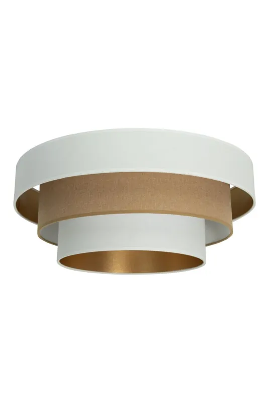 Deckenlampe Jute Weiß Gold E27 Ø50 cm gemütlich Expressversand