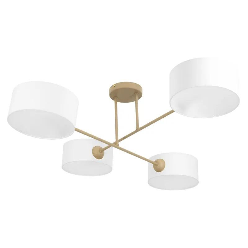 Wochenendangebot Deckenlampe Stoff Beige Weiß E27 L:80 cm gemütlich