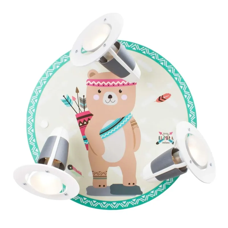 Beliebt Kinderzimmerlampe rund Ø 29 cm 3-flammig E14 Bunt Bär