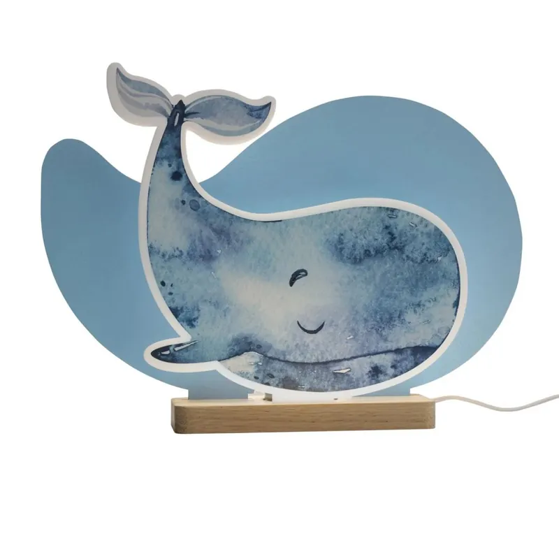 LED Tischleuchte Kinderzimmer dimmbar B: 35 cm Wal Blau 3000K Solange Der Vorrat Reicht