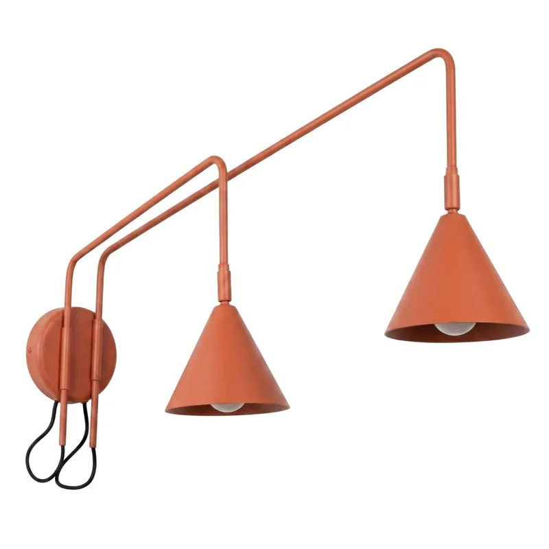 Wandleuchte mit Schalter Stahl Ocker E14 H:30 cm Wochenendangebot