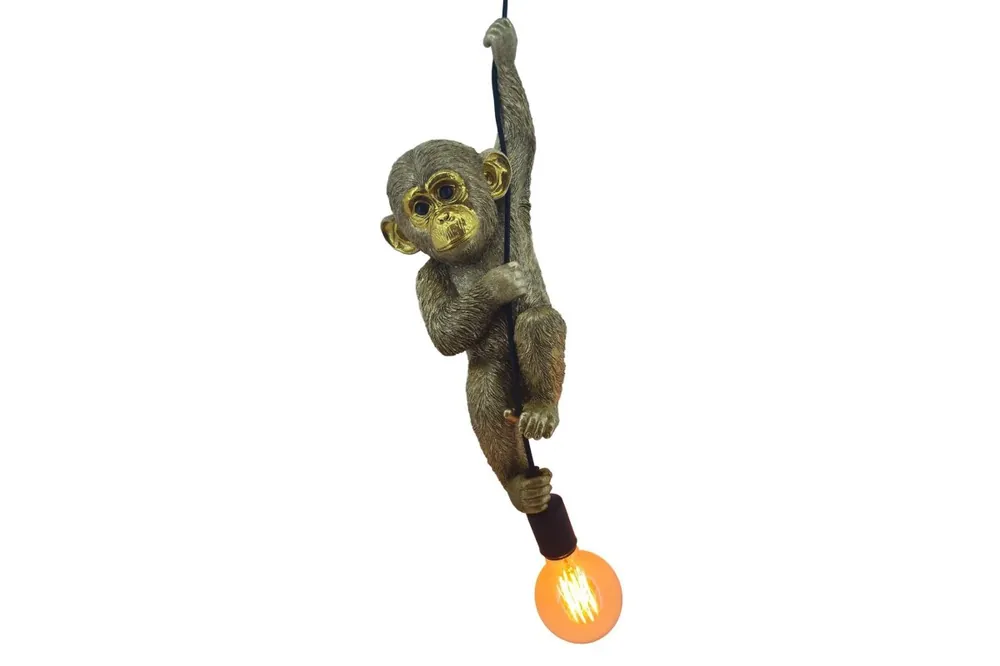 Hängeleuchte in Gold Affe B: 22 cm E27 Handarbeit SORGONO Günstig