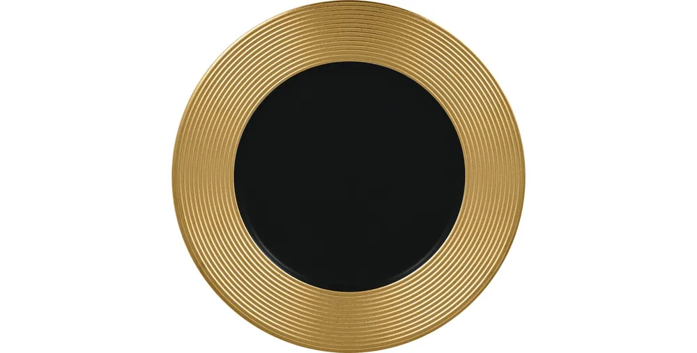 Angebot Teller flach 220 mm schwarz / gold