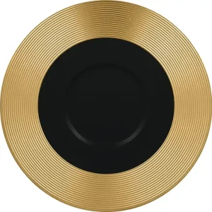 Neu Im Sortiment Gourmetteller flach 290 mm schwarz / gold