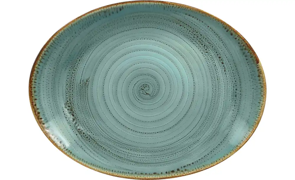 Schnäppchen Platte oval 360 x 270 mm lagoon