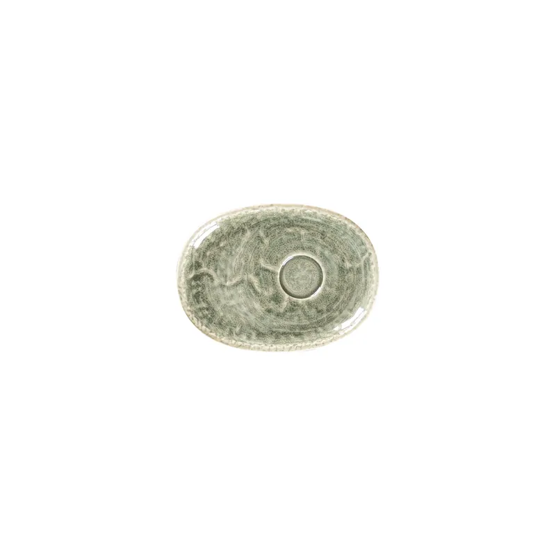 Schneller Versand Untertasse oval 150 x 110 mm Sage green Krush Sage Green