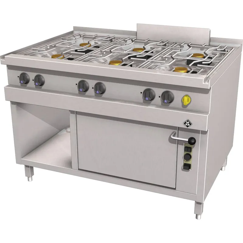 Günstig Gas-Herd 6-flammig mit Gasbackofen GN 2/1 / Optima 850