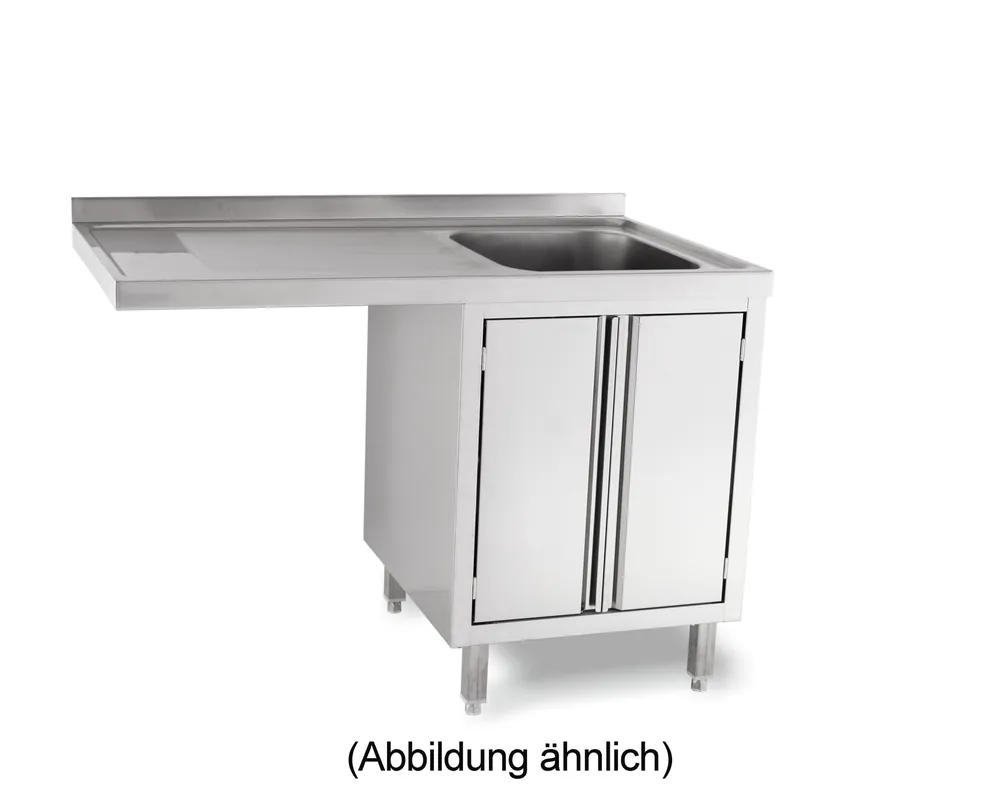 Spülcenterschrank für Spülmaschinen mit 50 mm Aufkantung Türen 2 Becken li. Ausverkauf