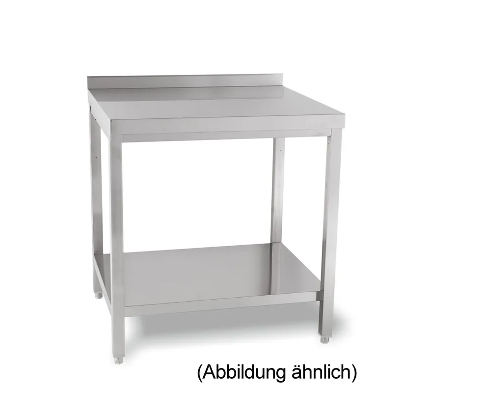 Arbeitstisch verschweißt mit Ablageboden mit 50 mm Aufkantung 800 x 600 x 850 mm Preis Gesenkt