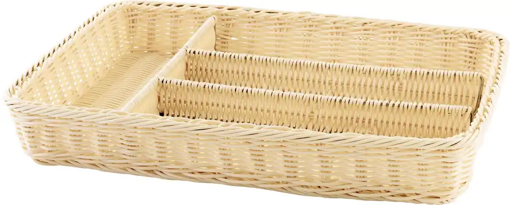 Sonderaktion Korb Besteck 4 Fächer 40x30x6,5cm beige
