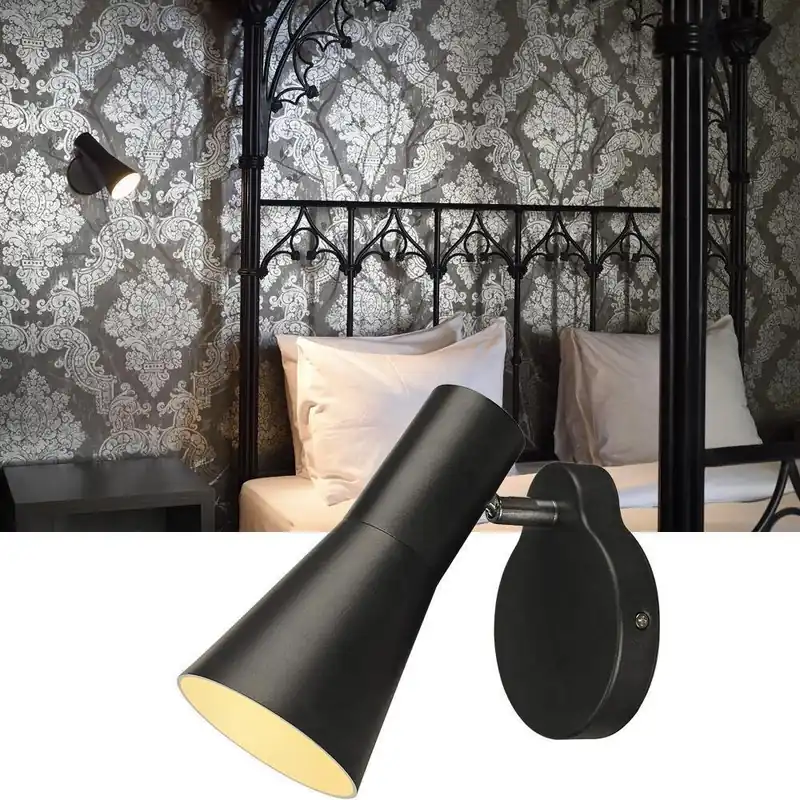 Zertifiziert Schwarze Wandlleuchte PHelia, Aluminium, GU10, mit Schalter