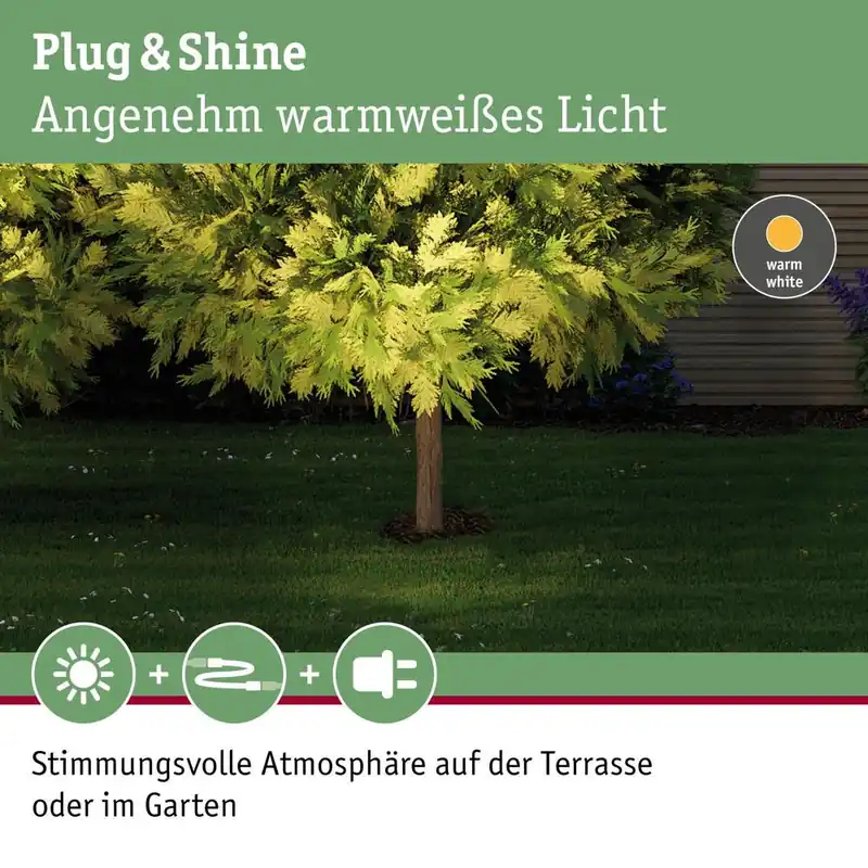 Paulmann Plug & Shine LED Bodeneinbauleuchte in silber 6W 38° IP67 warmweiß schwenkbar 140mm Preisknaller
