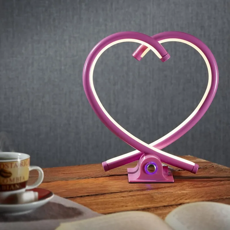 Mega-Angebot LED Herz Tischleuchte Valor in pink