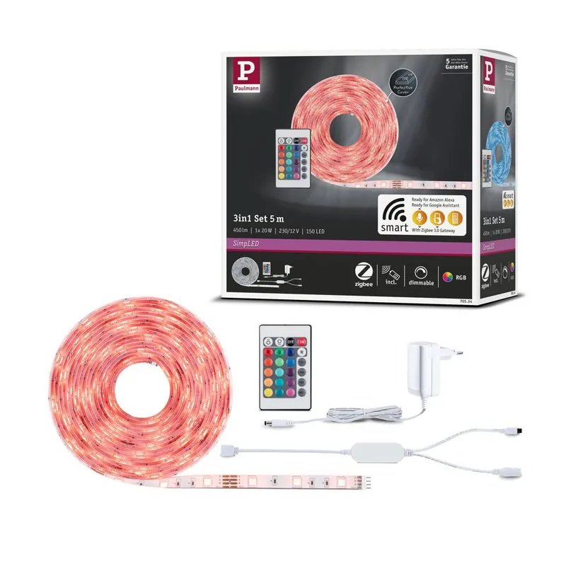 Schnäppchen Paulmann Smarter Zigbee 3.0 SimpLED Lightstrip RGB in Weiß 20W 500lm