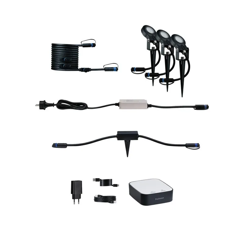 Preisknaller Paulmann Plug & Shine LED Smartes Zigbee 3.0 Starter Set Sting in Schwarz 3x 6W 810lm IP67