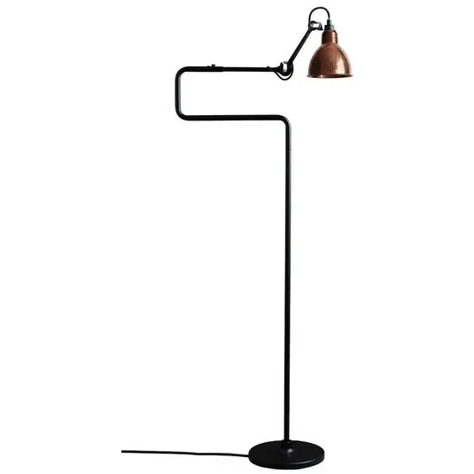 411 Stehleuchte Schwarz/Raw Kupfer/Weiß - Lampe Gras Heißes Angebot