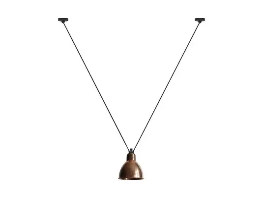Zertifiziert 323 L Pendelleuchte Round Raw Copper/White - Lampe Gras