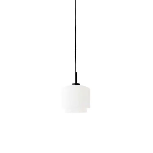 Megumi Hängelampe Ø 18 cm, weiß/schwarz, Opalglas Günstig