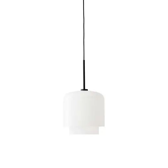 Aktuell Megumi Pendellampe, Ø 28 cm, schwarz/opal