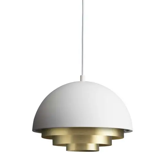 Must-Have Milieu Colour Mini Pendelleuchte, weiß/messing - Warm Nordic
