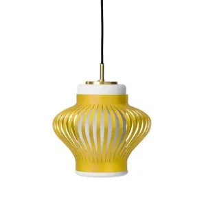 Opal Lamella Pendelleuchte, gelb, Ø 26 cm - Warm Nordic Zertifiziert