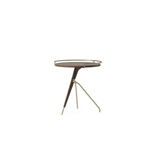 Umanoff Beistelltisch, 45 cm, walnuss/messing, Holz - Audo Kracherpreis
