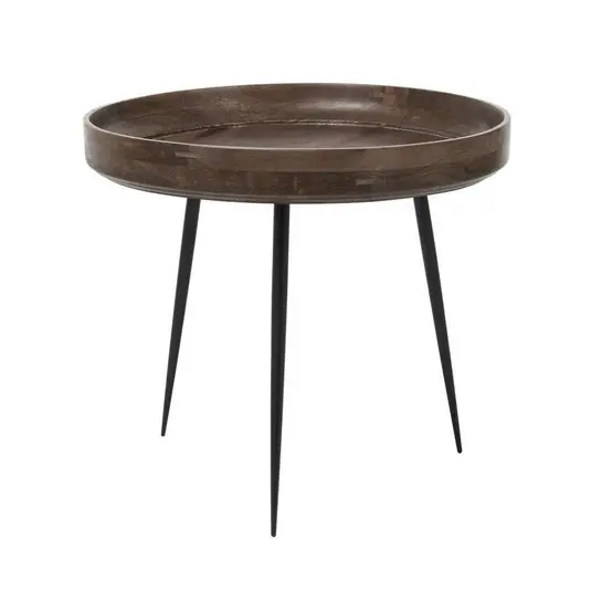 BOWL Tisch groß, grau-braun, Holz, Ø 52 cm - Mater Kracherpreis