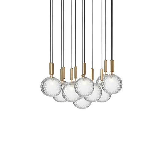 Aktuell Miira 13 Kronleuchter, messing/klar, Ø 98cm, 13-flg. - Nuura