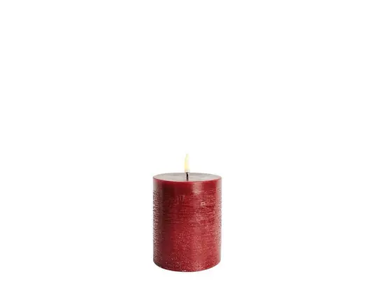 Stumpenkerze LED 7,8 x 10,1 cm rustic rot - Uyuni Lighting Abverkauf