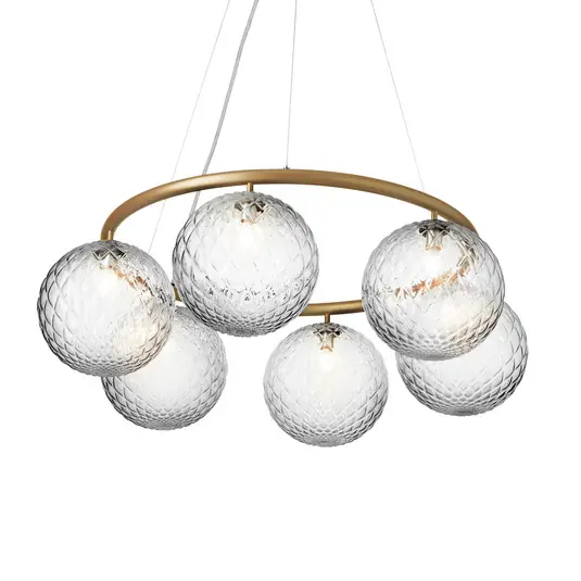 Miira 6 Circular Kronleuchter, Ø 80 cm, messing/klar - Nuura Versand Am Gleichen Tag
