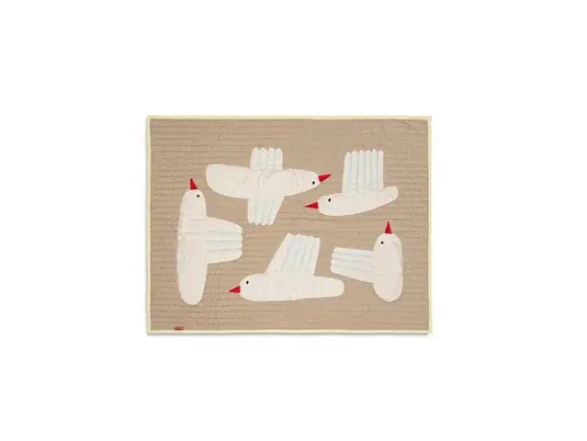 Saisonangebot Bird Quilted Blanket Sand - Ferm Living