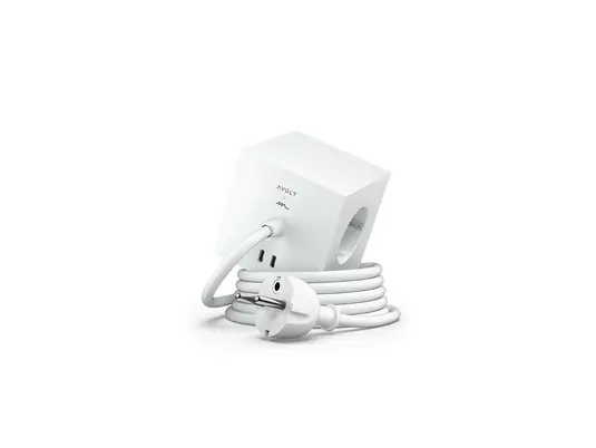 SQUARE 1 Steckdose weiß 3x Schuko 2x USB 3 m Kabel - AVOLT Schneller Versand