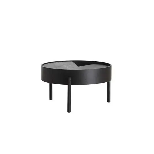 Arc Sofa-Tisch Ø66 Black Ash - Woud Ausverkauf